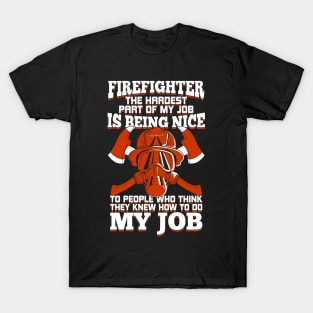 Firefighter Job Profession Firewoman Fireman Gift T-Shirt